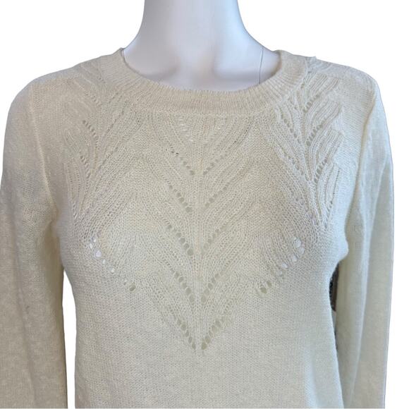 NWT 1. STATE Retro Sweater Antique White Lightweight Neutral L Large - Picture 3 of 8